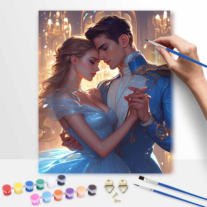 Disney animation digital oil painting romantic prince princess diy handpainted coloring painting home decoration gift wall art decor