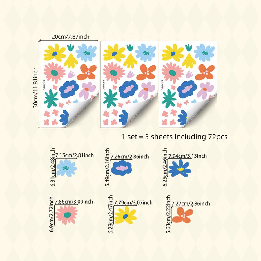 Cartoon Flower Wall Stickers Self Adhesive Kids Room Kindergarten Wall Decor Decals