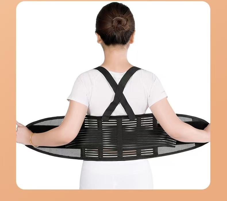 Adjustable Steel Plate Lumbar Support Corset Waist Belt Protection for Men Women-Warm Breathable Anti-Slip Back Support for