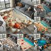 2D Beach Shell Star Print Ocean-themed Carpet Suitable for Living Room Bedroom and Children's Room Ocean Breeze Home Decoration
