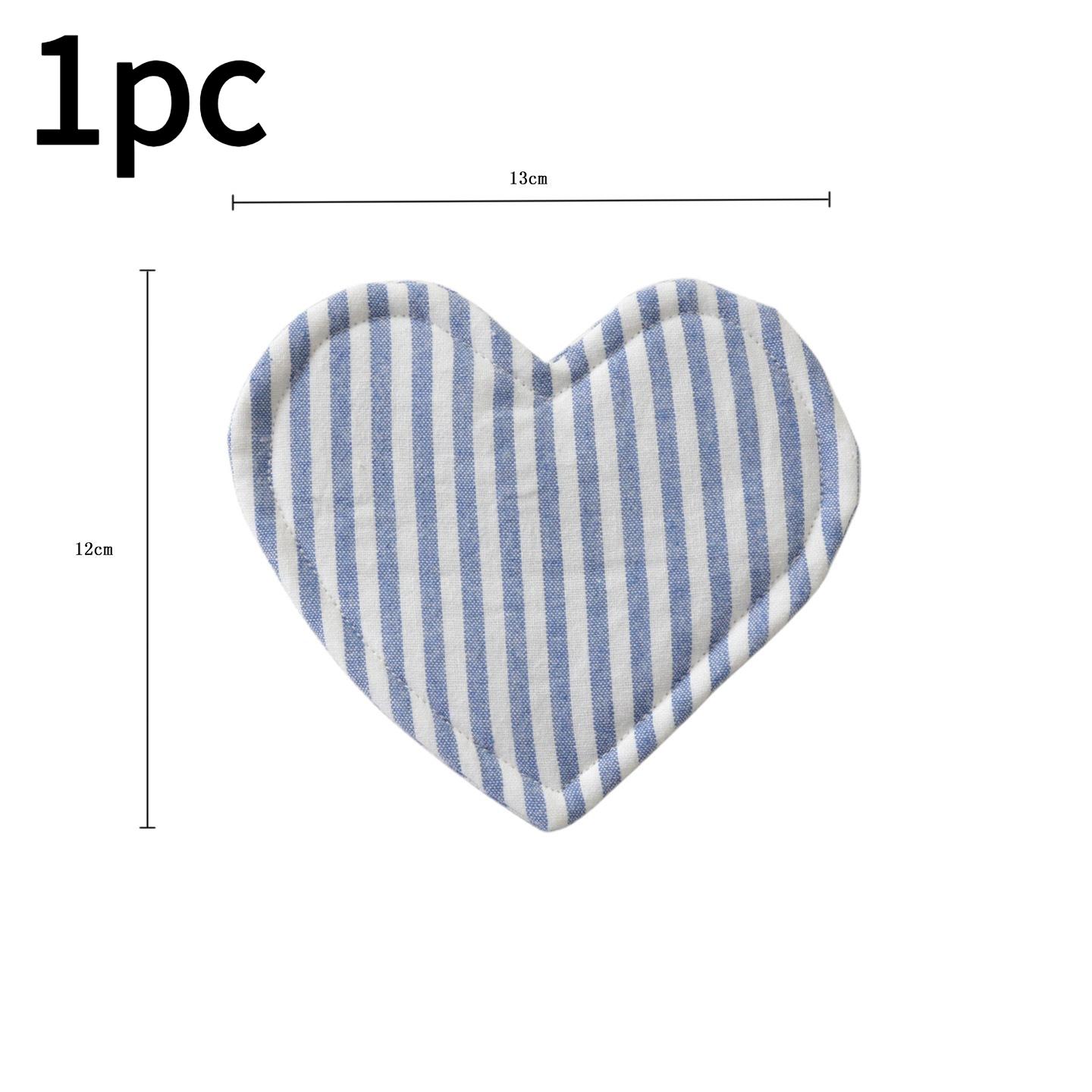 1pc Striped Coaster in a Heart Shape, Heat-Resistant Pad, Creative Design, Warm And Romantic Heart Shape,Stylish Striped Pattern