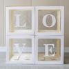 Set of 4 Baby Boxes with Letters Wedding Birthday Party Decoration Photo Props