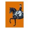 Classic Canvas Painting for Home Decor, Black Horse, Orange Horse, Racing, Wall Art, Riding Woman Pictures, Living Room