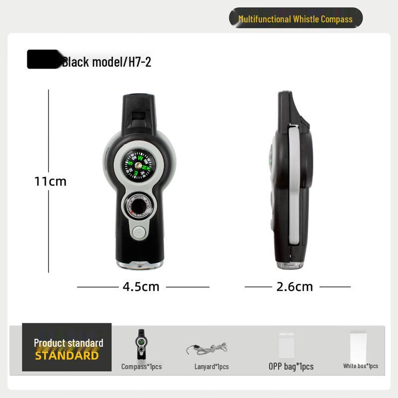OEING 7-in-1 Outdoor Compass Whistle One Size