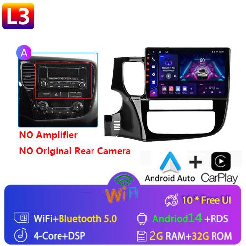 Android 14 For Mitsubishi Outlander 3 GF0W GG0W 2012-2018 Stereo Car Radio Multimedia Video Player GPS AI Voice CarPlay