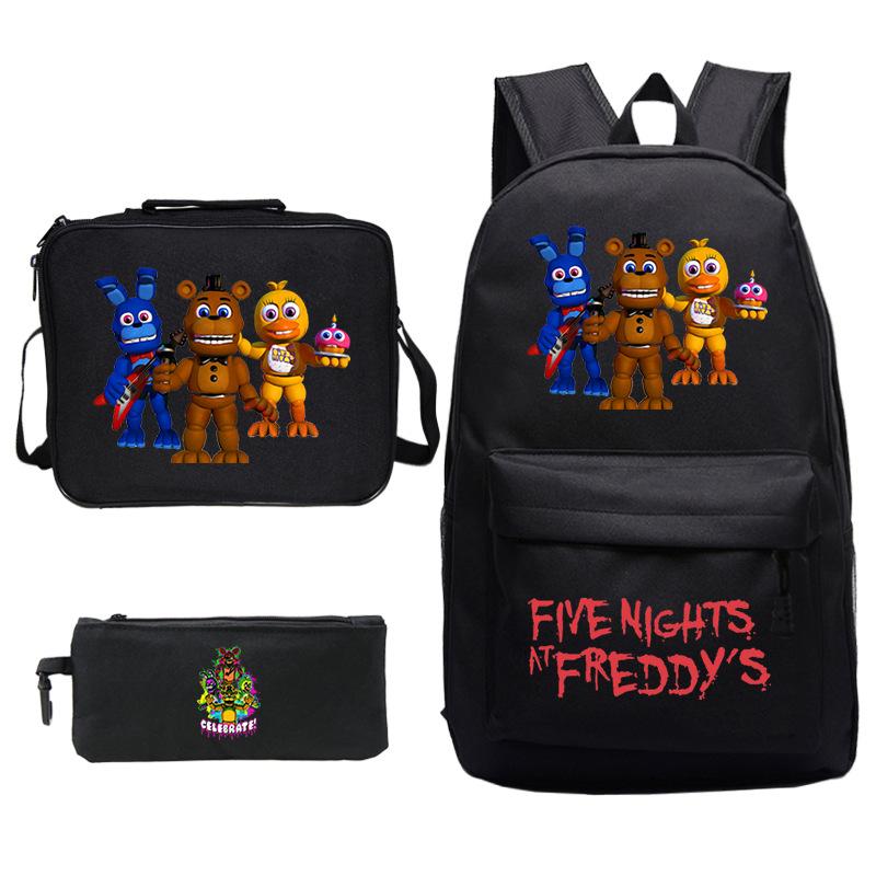 Teddy Bear Game Merchandise Primary School Backpack + Lunch Bag + Pencil Case Three-Piece Set