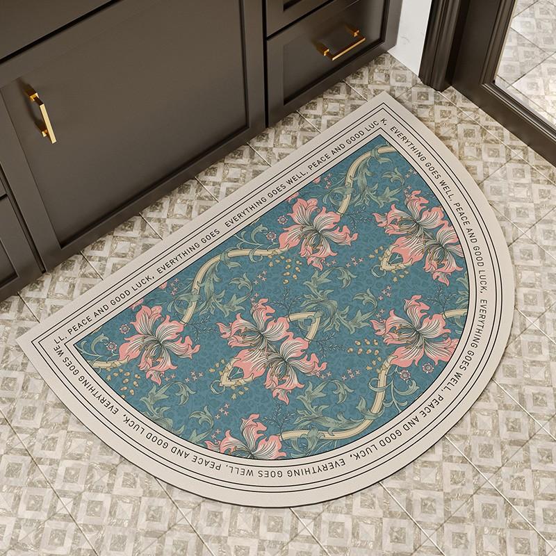 Bathroom Entrance Diatom Mud Floor Mat Semi-circular Anti-slip Quick-drying Foot Mat Bathroom Toilet Door Absorbent Household Carpet