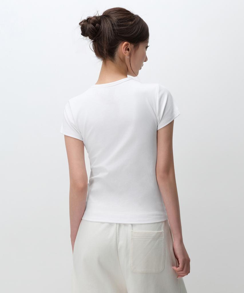 MUSINSA STANDARD WOMAN Women'S Slim Crew Neck Bra T-Shirt [White]