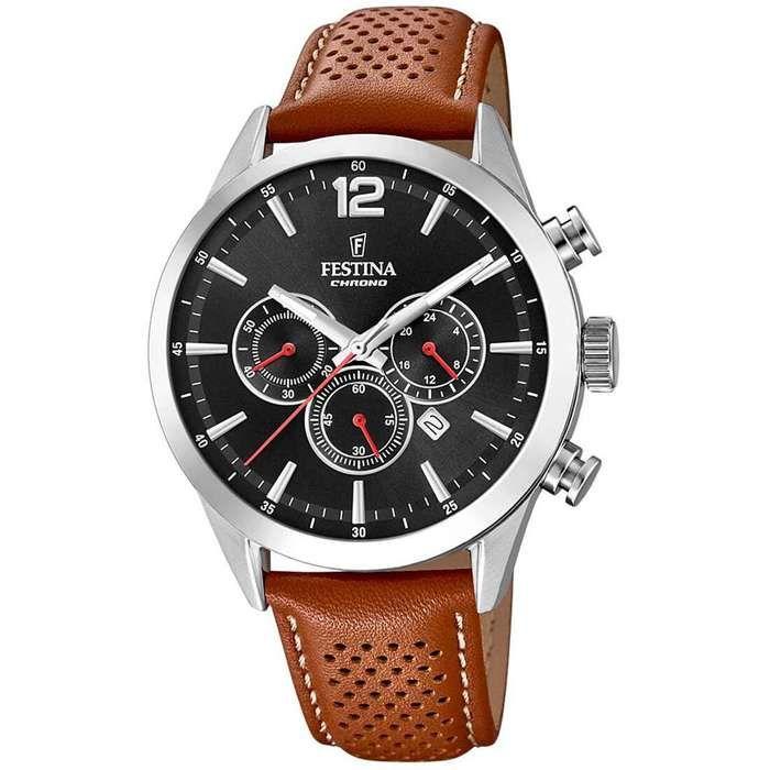 Montre Homme - Festina - F20542-6 - Cuir - Chronographe - 5 ATM
