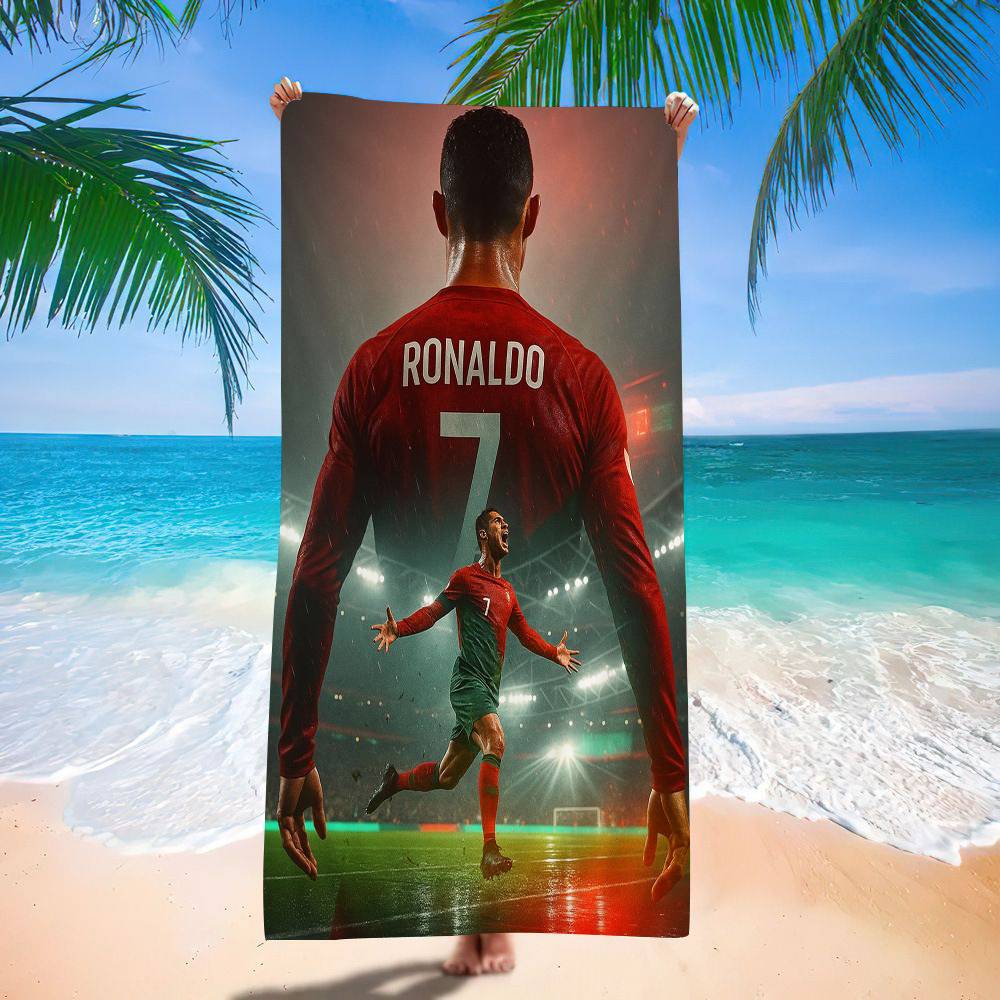 C-Cristiano R-Ronaldo C-CR7 Coperta in Microfibra Asciugatura Rapida Asciugamani da Spiaggia Stampa Sovradimensionata Super Assorbente Coperta Asciugamano per Piscina