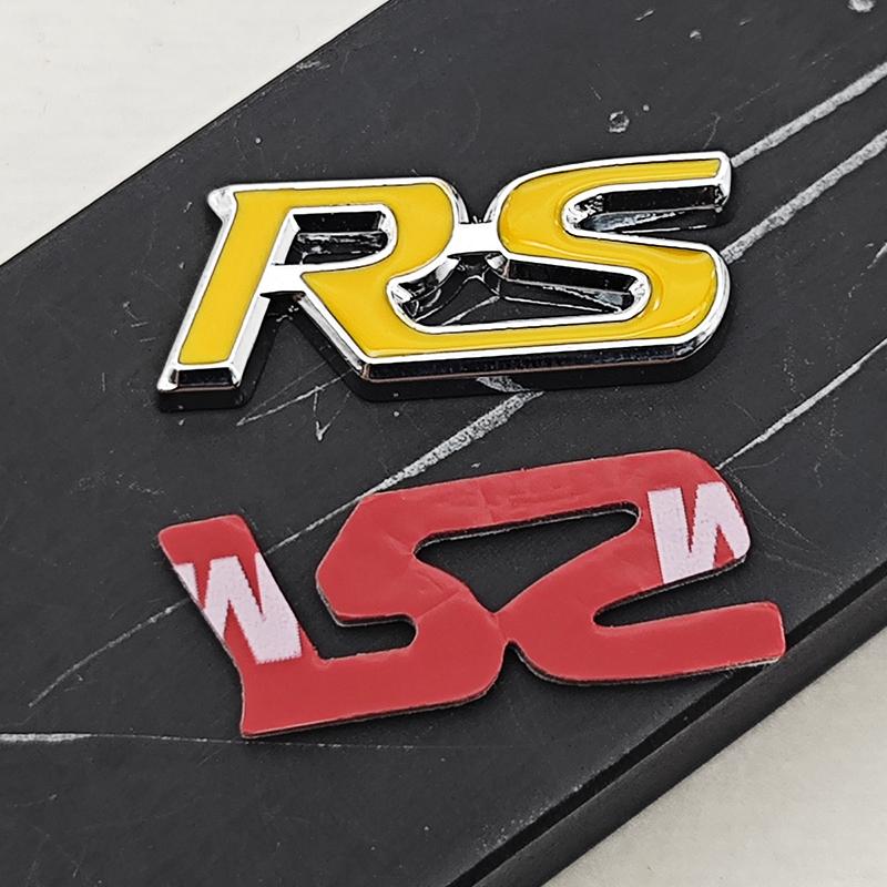 3D Metal Car Steering Wheel Emblem RS Logo Sticker Badge Decals For Honda Civic Accord HRV CRV Jazz City Pilot Fit Accessories