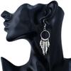 Boho Swing Shiny Long Tassels Drop Earrings for Women Statement Big Circle Ear Hyperbole Fashion Jewelry Gift