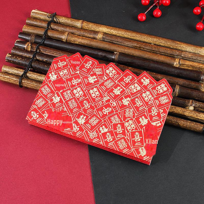 

3D-складной красный конверт для особых случаев: День рождения, День святого Валентина, Свадьба, с креативным золотым тиснением Bahia foldable bag, 6 card slots