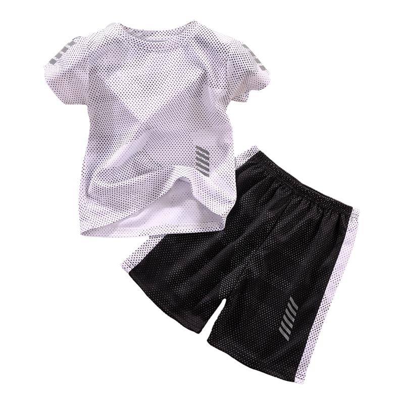 Kids Quick-Dry Breathable Short-Sleeve Shirt and Shorts Set Summer Two-Piece Set