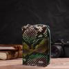 Women's Textured Vertical Purse with a Zipper Coin Holder Made of Genuine Leather with Snake Embossing CANPELLINI 21732 Multicolored
