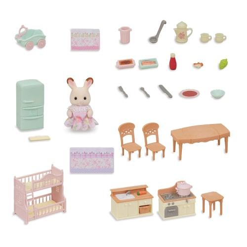 EPOCH Sylvanian Families Doll/Furniture Set [Big House with Red Roof Furniture Set -Kotokoto Cooking-] SE-210 ST Mark Certification 3 Years Old and Up