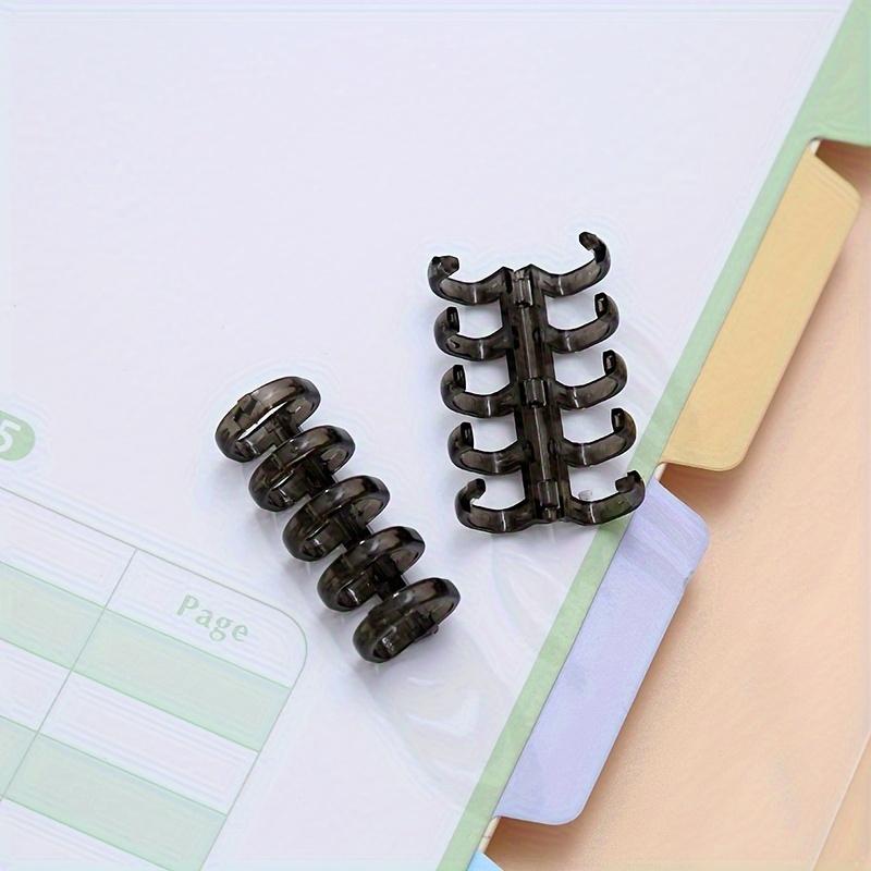

25pcs Detachable Binder Rings - Durable Plastic Loose-Leaf Paper Clips for Easy Organization, Opening Ring,Binding Clip Punching чёрный
