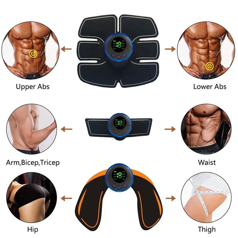 EMS Muscle Stimulator Abs Trainer Abdominal Muscle Toner Massage Toning Belt Body Slim Weight Loss Fitness Massager Rechargeable