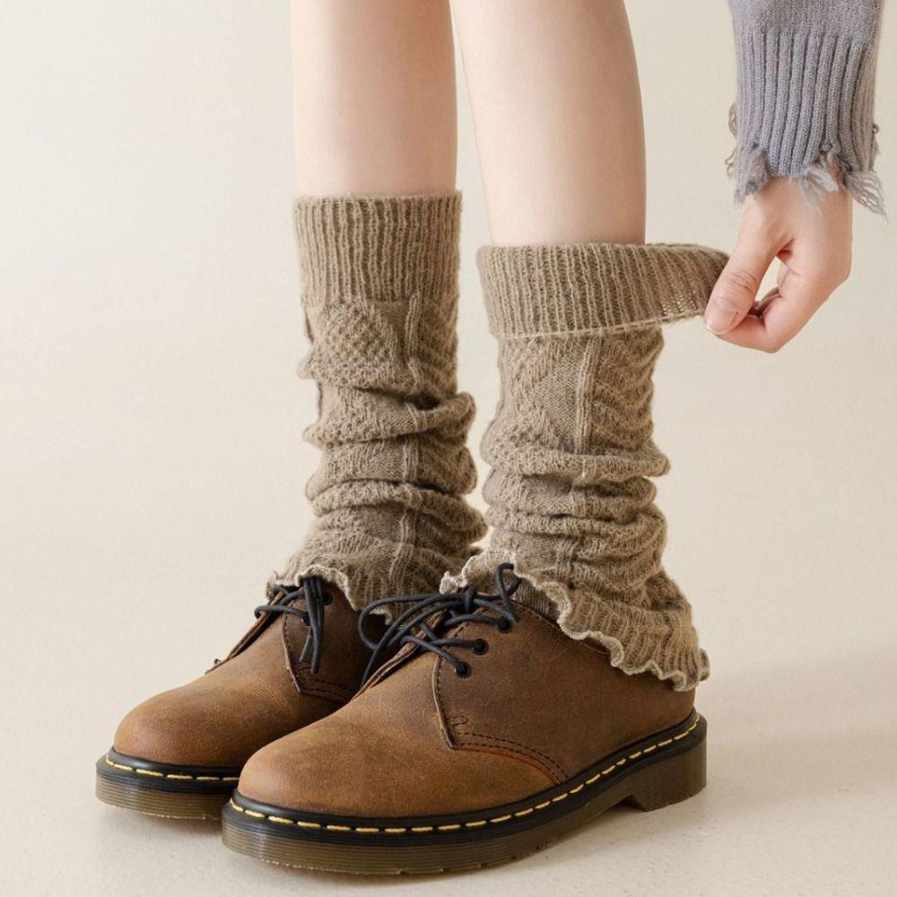 Knitting Lolitas Knitted Socks Cute Sweet Long Stockings Fashion Boot Socks  Autumn Winter
