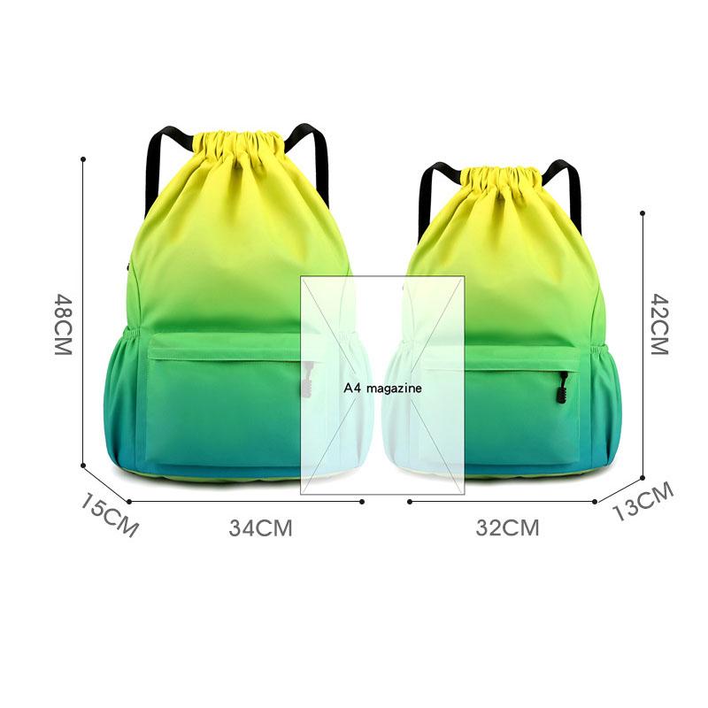 Zaino da Esterno Colorato di Grande Capacità per Basket Viaggio Coulisse Impermeabile Uomo Donna Sport Palestra Ciclismo Nuoto
