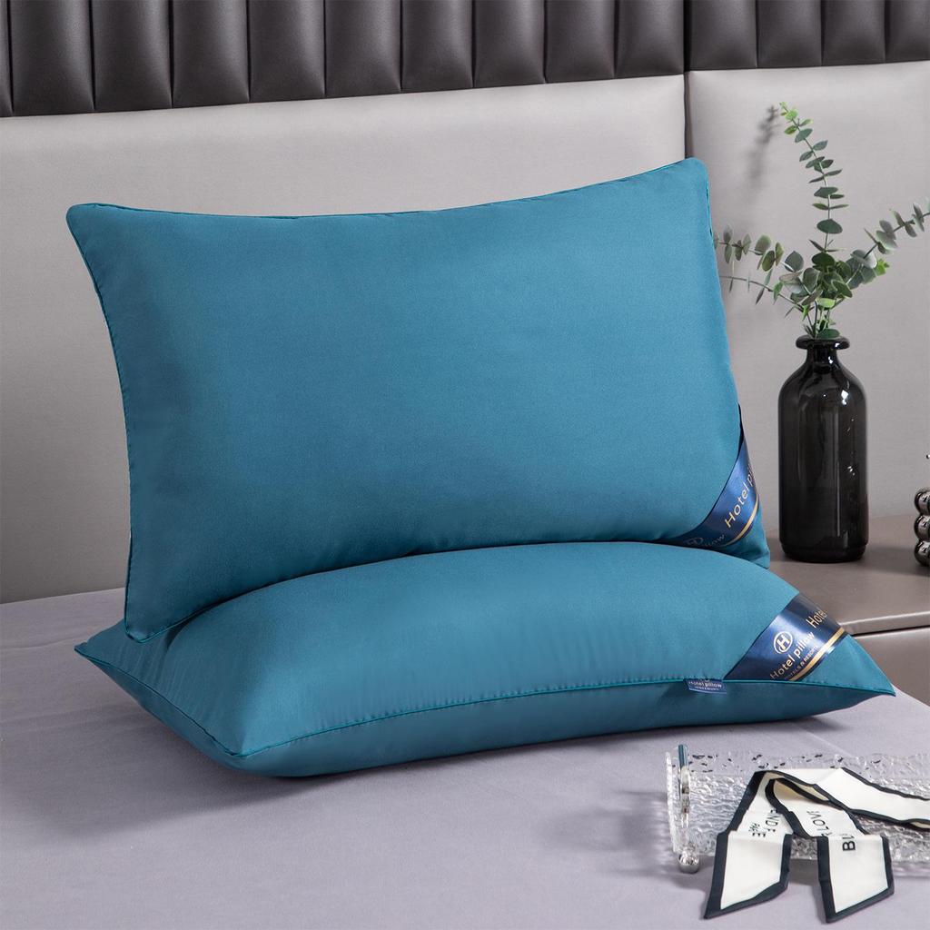 New Hotel-Style Feather Velvet Side Sleeper Pillow - Custom Solid Color for Guesthouses