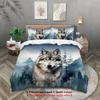 3-piece set, wolf pattern printed bedding set, queen, king, double bed, for bedroom, guestroom, hotel, home decoration