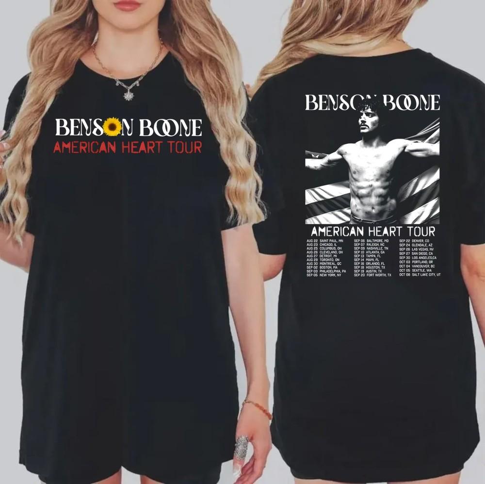 

Benson Boone American Heart Tour T-Shirt American Heart Tour Dates Shirt Unisex T-Shirt XXL