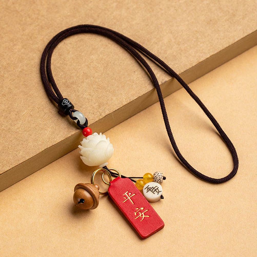 Chinese Feng Shui Decor Car Trim Beads for Rear View Mirror - Wood Accessories for Men and Women