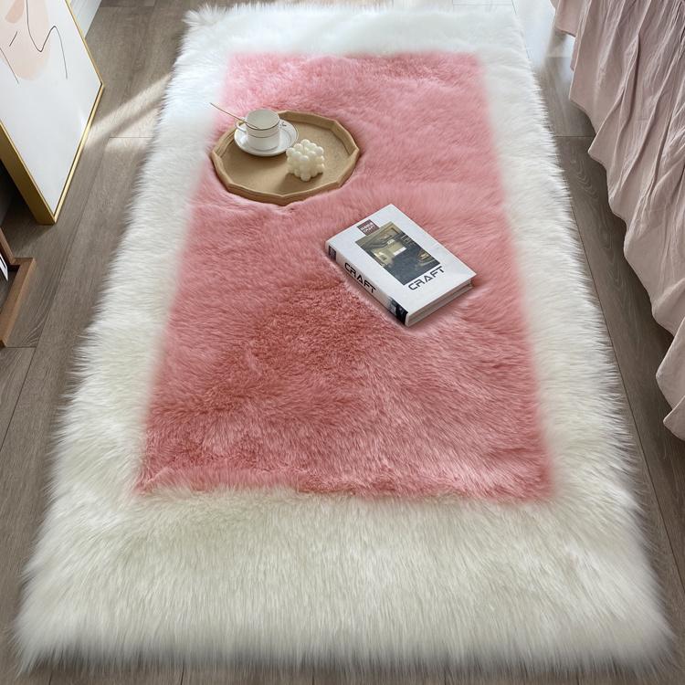 Coperta da letto semplice ed elegante a forma di schiena in finta lana per camera da letto, da comodino, per bovindo, balcone, a pelo lungo, per soggiorno, tavolino da caffè, tappeto da pavimento