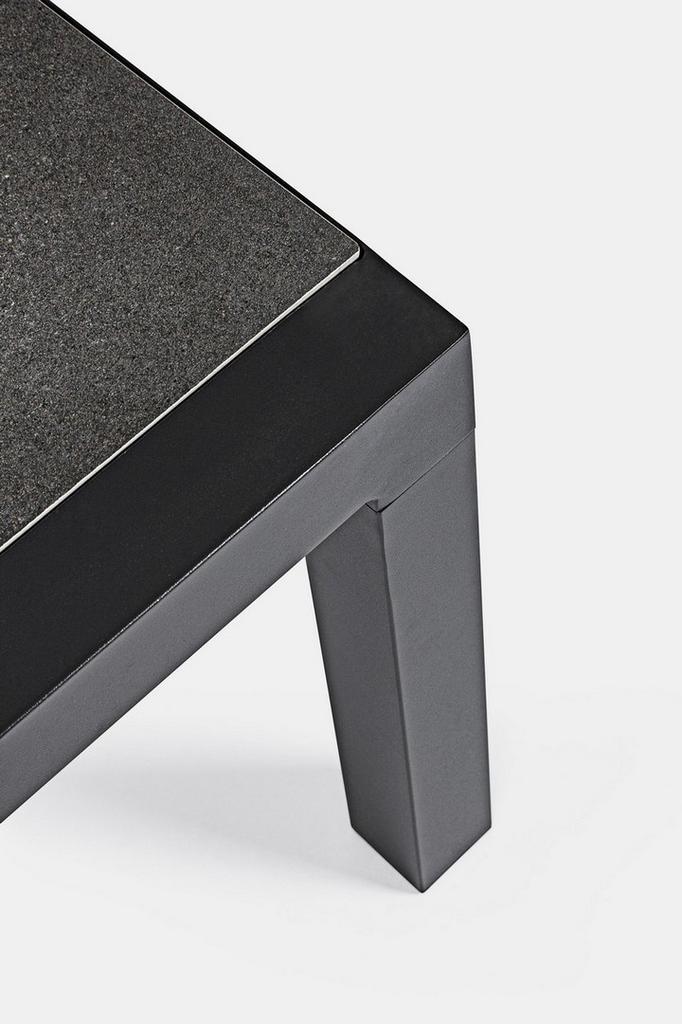 Garden Coffee Table 120X70Cm Bolzano Canvas Aluminum Anthracite