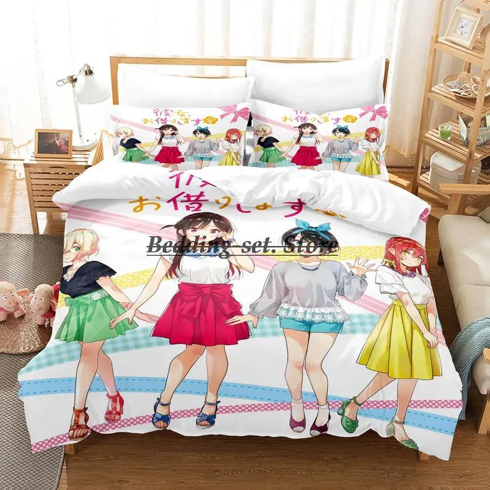 Comfortable Anime Print Bedding Set With Duvet Cover And Pillowcases Single Twin Full Queen King Sizes For All Ages