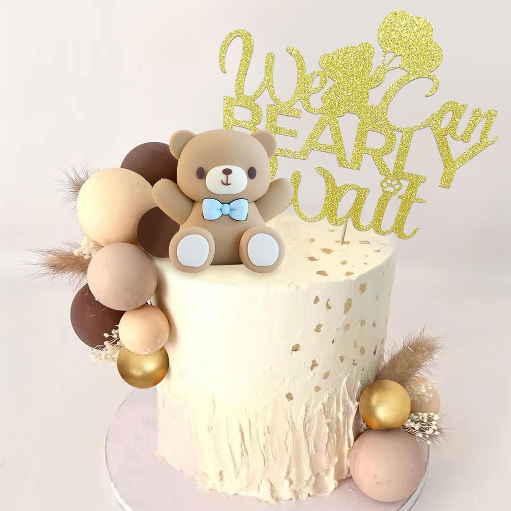 33 PZ Topper per Torta Orsetto Rosa Palline Decorazioni per Torta con Topper Stelle Nuvole per Festa di Compleanno Baby Shower Ragazzo Ragazza