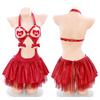 Erotic Women Bandage Dress Temperament Uniform Little Red Riding Hood Hooded Shawl Halloween Pajamas Lingerie Outfits Costumes