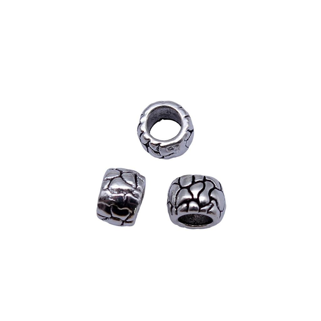 Multi Color Spacer Beads Ornate Metal Big Hole Beads For Jewelry Projects
