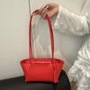 Luxury Solid Color Tote Bag Casual Women's Underarm Bag Fashion Pu Leather Shoulder Bag  Purse