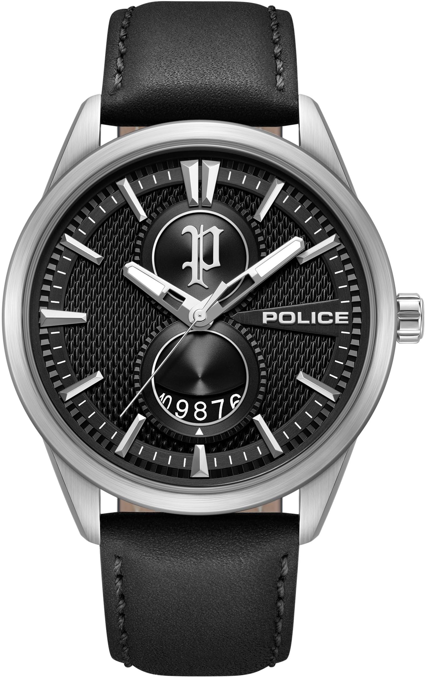 Watch STYLESHIFT Black Dial Leather Strap PEWGB0092601 [POLICE][Authentic] Men s чёрный