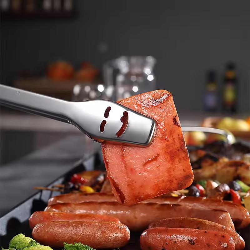 Grillset, robustes Grillzubehör, Grillgeschenke, Werkzeugset, 4-teiliges Grillzubehör mit Spatel, Gabel, Bürste und Grillzange