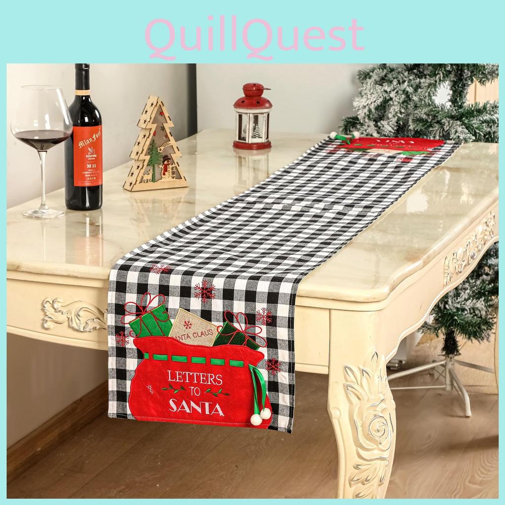 Decor Home Christmas Linen Gingham Table Flag Creative Decorative Goods Item