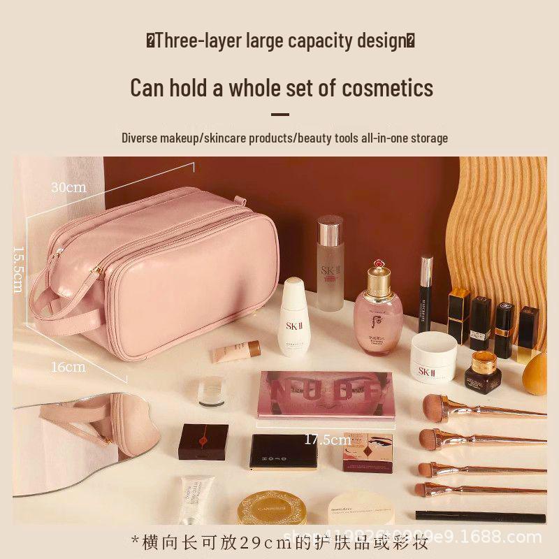 2024 Women's Luxury Travel Makeup Bag: Large Capacity & Portable, with Makeup Brush & Toiletry Storage