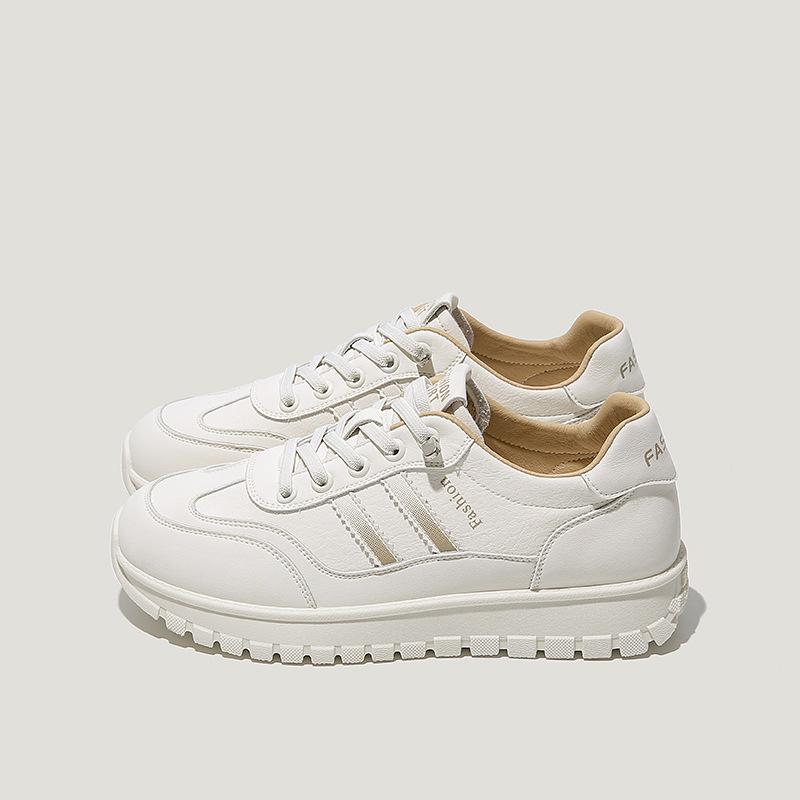 Rindslederversion~ echtes Leder dicksohlige Damen Sommer neu leicht und vielseitig lässig Sport kleine weiße Schuhe