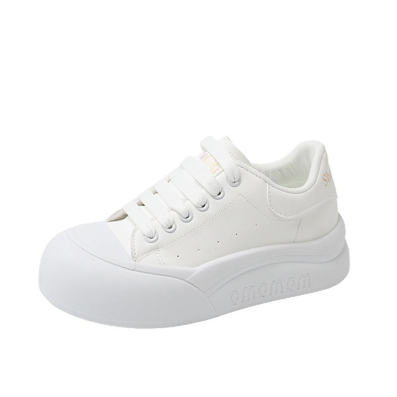 Premium sense versatile platform white shoes women's niche board shoes 2025 super fire new spring and autumn leisure sports bread shoes