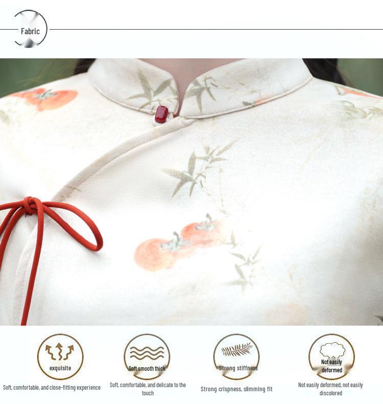 Elegant Velvet Tang Suit: Chinese-Style Retro Hanfu Cheongsam Top for Autumn/Winter