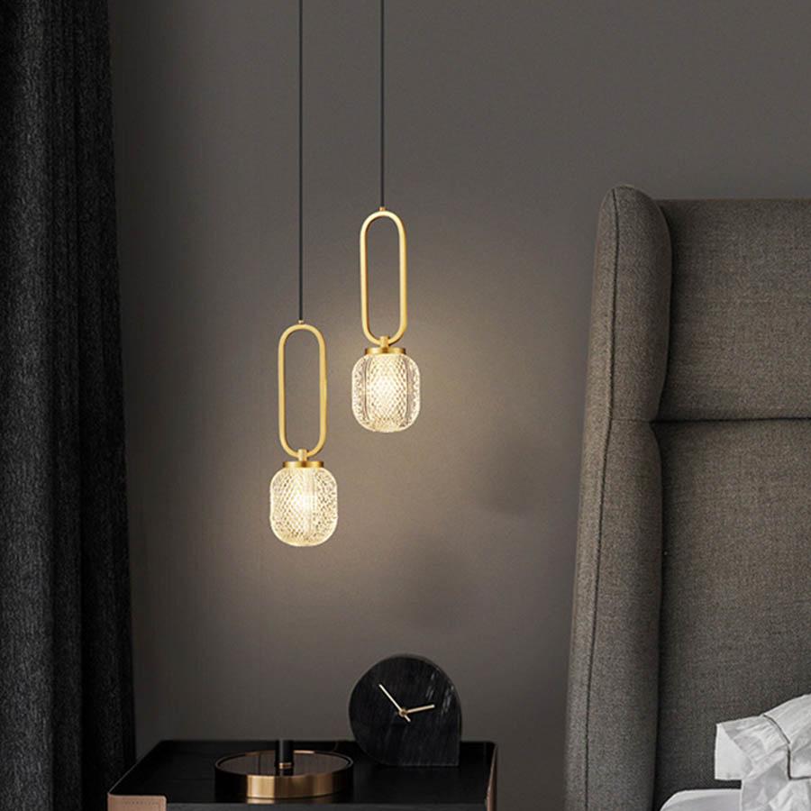 G9 Creative Copper LED Globe Restaurant Bar Pendant Light Acrylic Ball Study Bedside Hanging Lamp Kitchen Island Pendant Lamps
