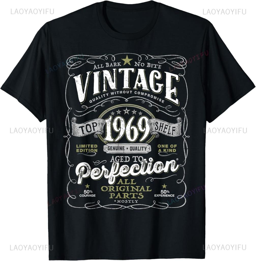 Vintage 56 Birthday Decorations Women Men 56th BDay 1969 Tee T-Shirt Mens T Shirt Print On Demand Short Sleev Camiseta Hombr