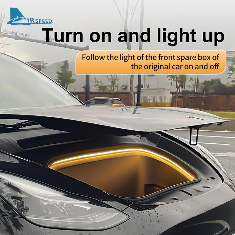 2.4M LED Car Front Trunk Light Strip Easy Tall Modified Lighting for Tesla Model 3 Y Waterproof Neon Lamp Front Trunk LED