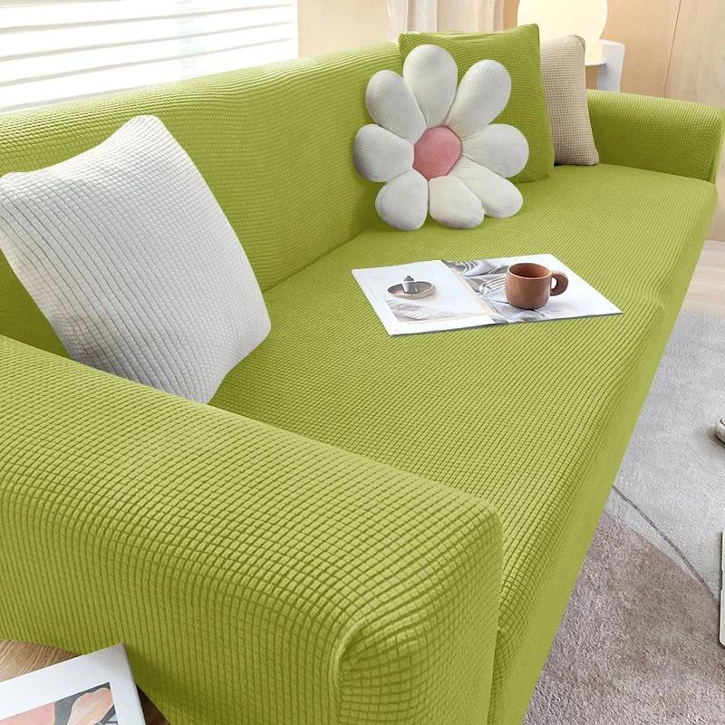 Elastic Jacquard Fabric Sofa Cover Stretch Couch Cover Sectional L Shape Sofa Slipcover Corner Case for Living Room 1/2/3/4 Seat