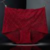 Big Size Female Summer Sexy Lace Hollow Cotton Bottom File Close Abdomen High Waist Triangle Briefs