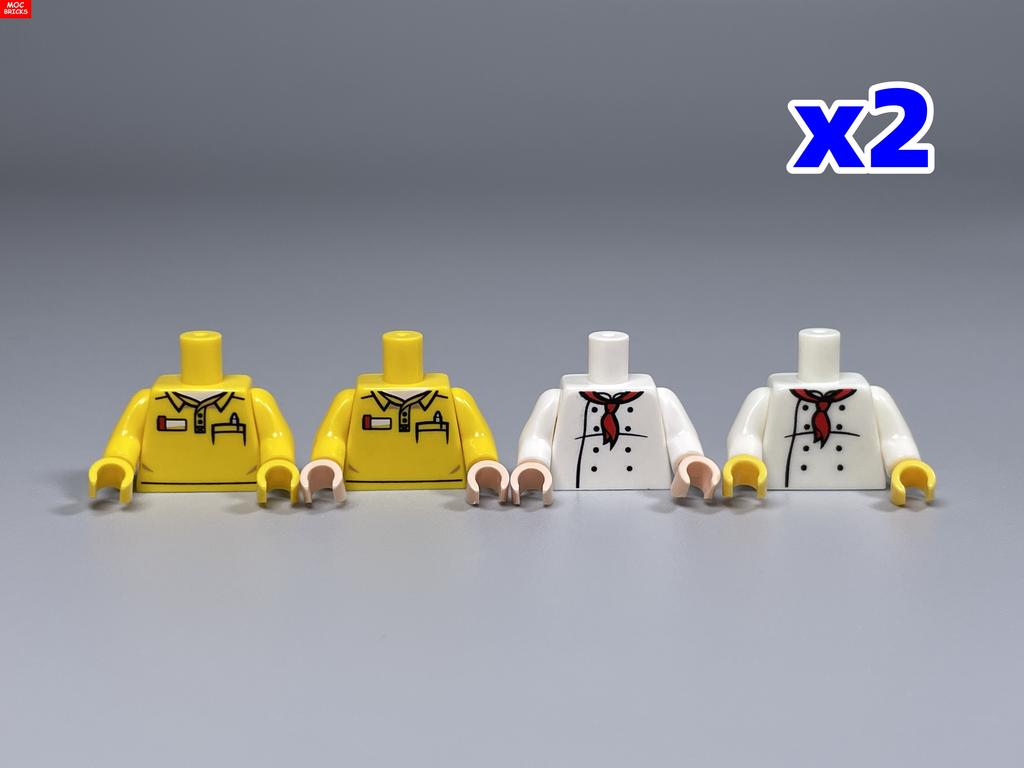 MOC Bricks Suit Series Chef Bridegroom Torso Cloth 4cm Figure Body Part Educational Building Blocks Assembled Toys Plastic Doll