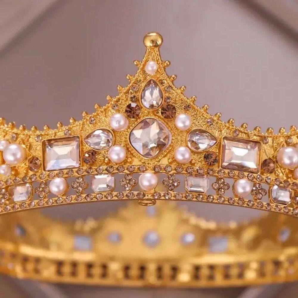 Pearl Bridal Tiara Crown Rhinestone Wedding Hair Jewelry Pageant Prom Headpiece  Pageant Event