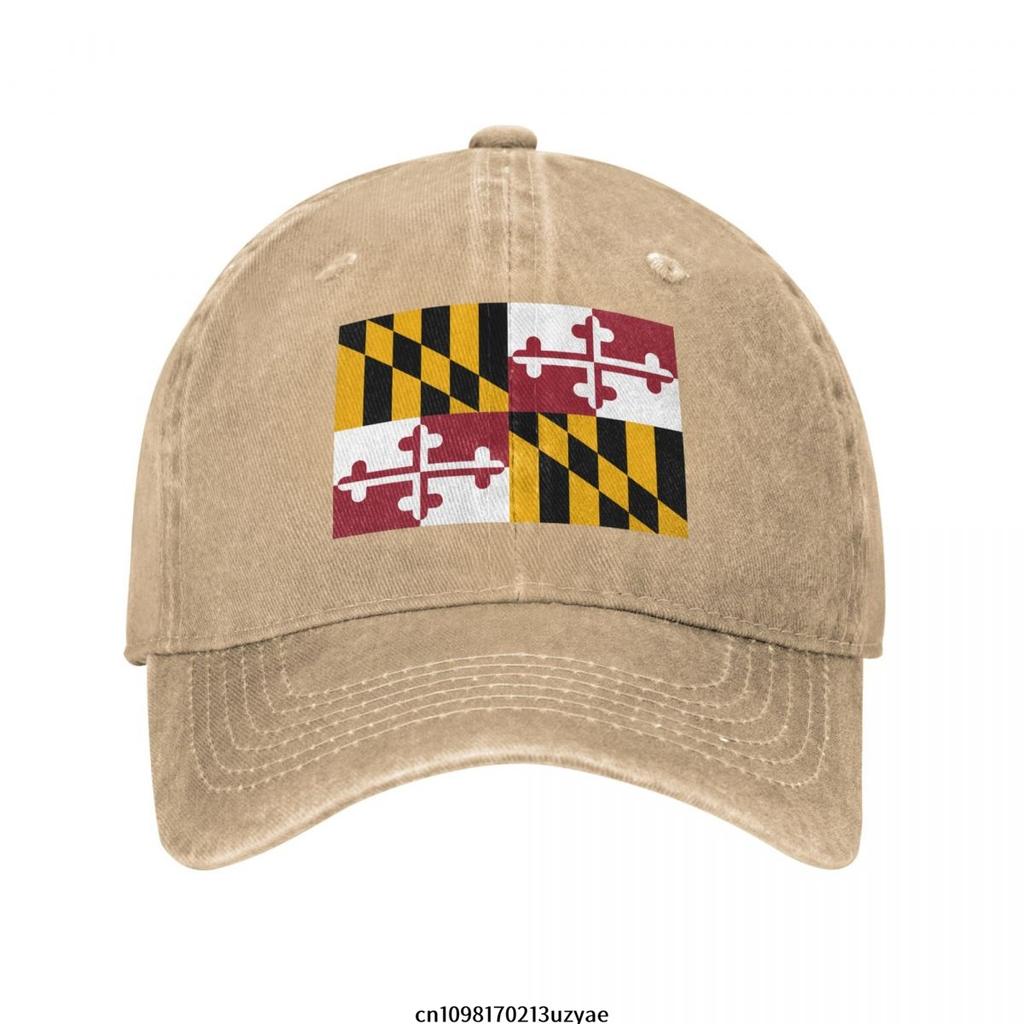 Flag Of Maryland Fashion Unisex Cotton Baseball Cap Classic Adult Adjustable Denim Hat